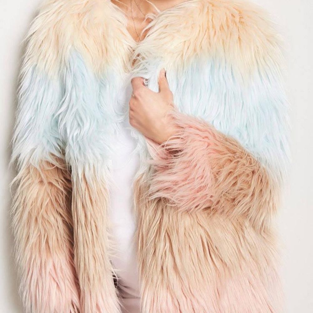 NWT Ombre Faux Fur Coat